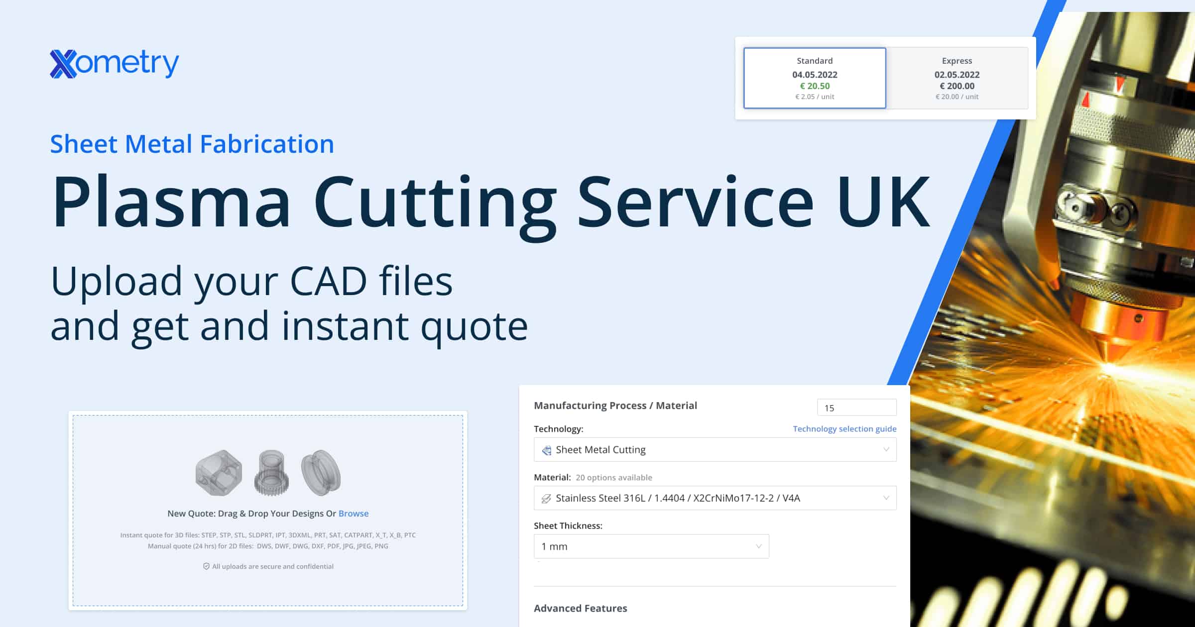 Plasma Cutting Service UK Order Parts Online Xometry UK